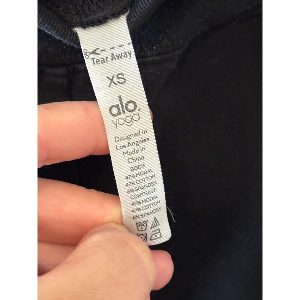 ALO Yoga Cropped Joggers Pants Womens Size XS Cotton / Modal Black - Picture 5 of 5